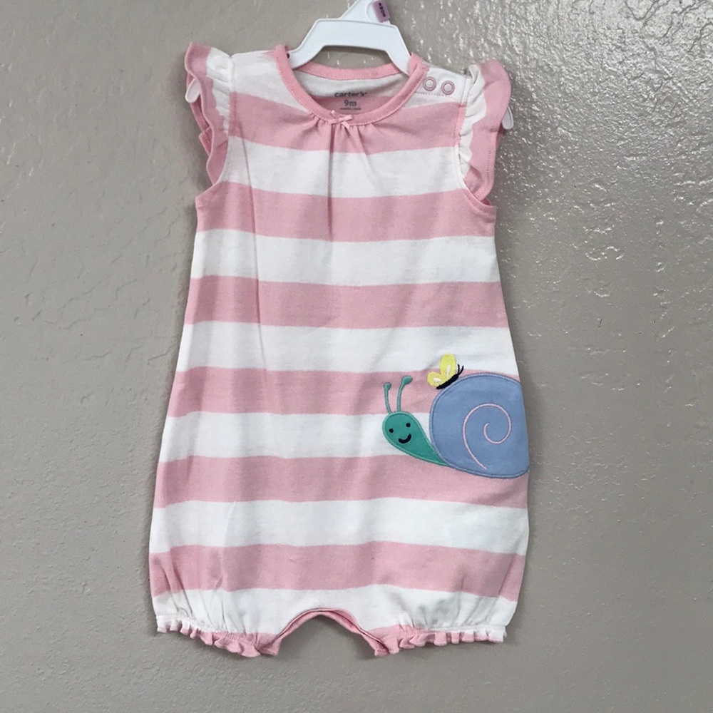 NWT 🤩 Carter’s Stripe Snail Romper